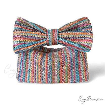 Bow Handbag Straw Clutch (20cm / Multicolor wristlet-250126