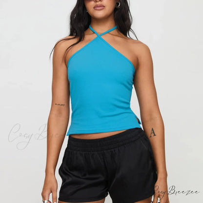 Bow Lace Trim Fairy Crop Top Blue / S croptop-250223