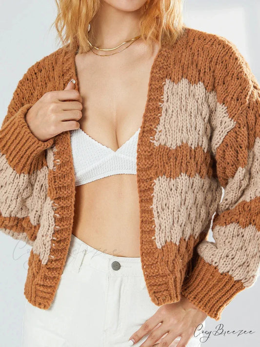 Bow Tie Front V-neck Cardigan orange / S cardigans-241228