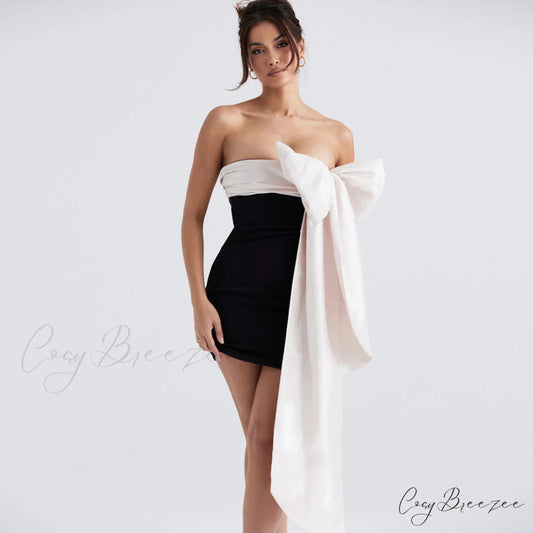 Bow Tie Graceful Tube Top S / Black