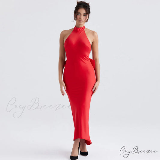 Bowknot Contrast Color Strapless Bodycon Classic Party Mini Dress - Black S / Red