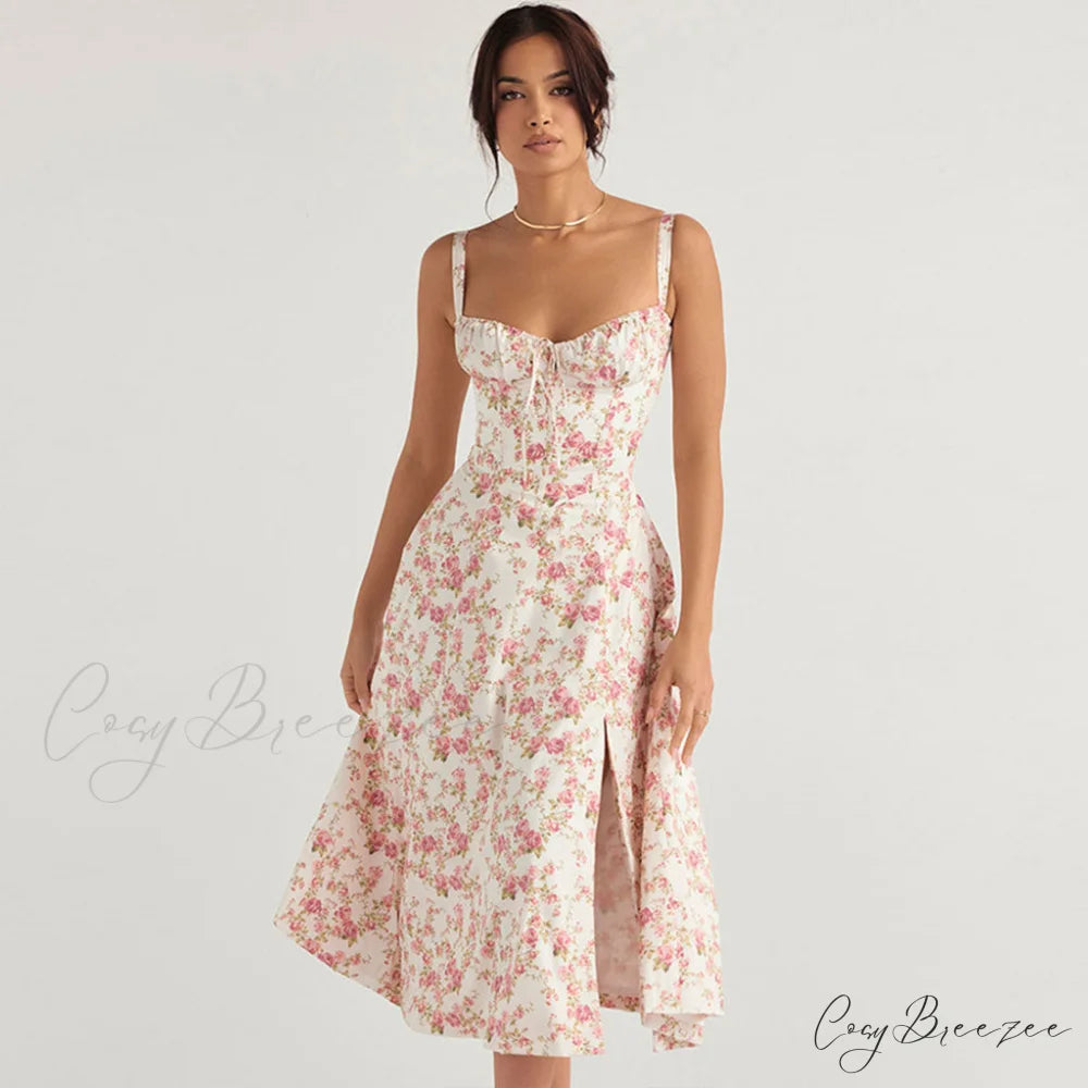 Bralette Dress Graceful With Waistcoat Set M / Pink