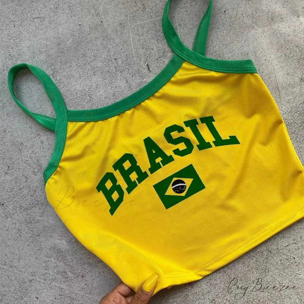 Brasil Letter Gothic Crop Top croptop-250223