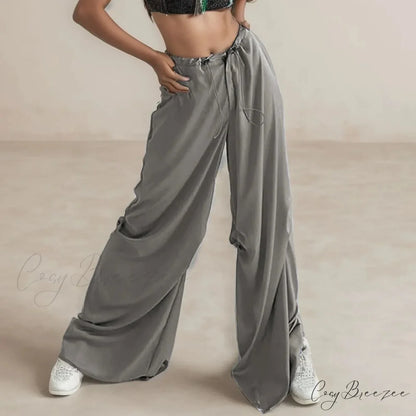 Breathable Chiffon Culotte Wide Pants Grey / S pants-241228