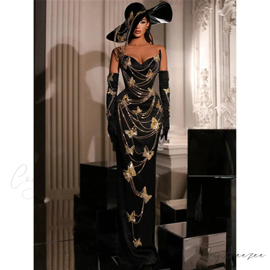 Breathtaking High-Waist Crystal Bandage Dress Formal Dress promdress-250223