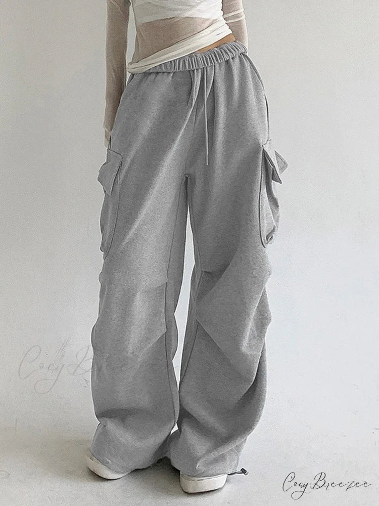 Breezy Pockets Graceful Cargo Pants Grey / S