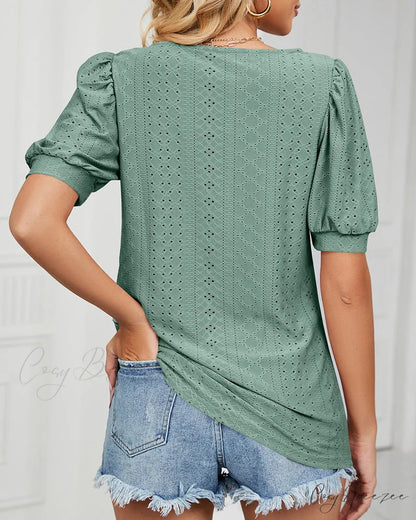 Brief Arm Color Solid T-shirt
