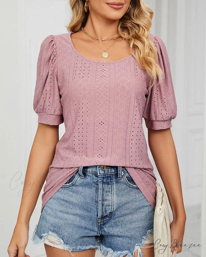 Brief Arm Color Solid T-shirt Pink / S