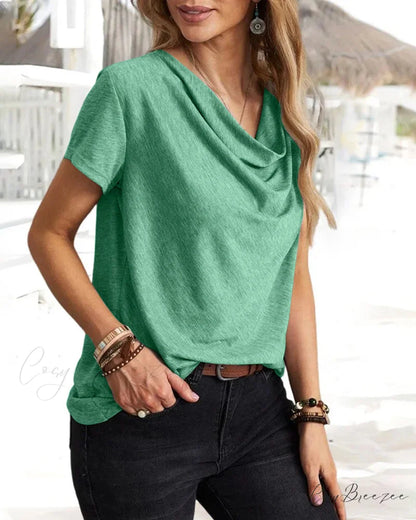Brief T-shirt - Neck Cowl Sleeves