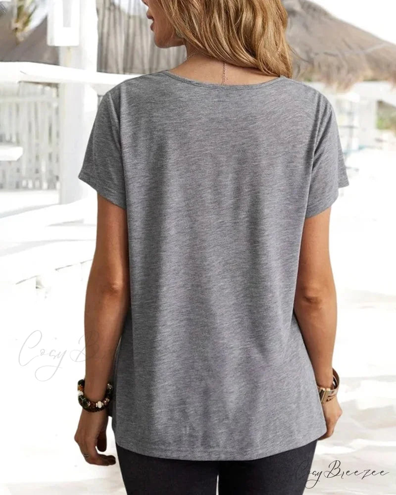 Brief T-shirt - Neck Cowl Sleeves