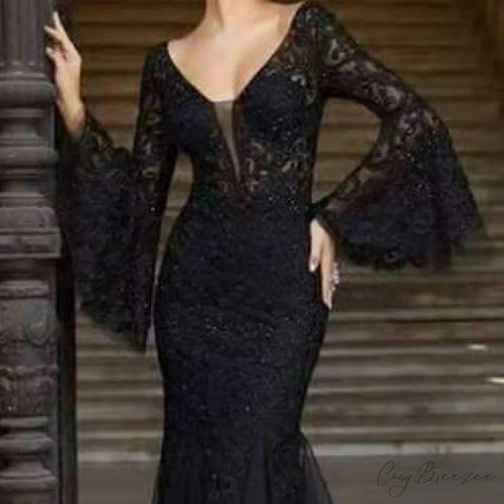 Brooke Lace V Charming Neck Formal Dress