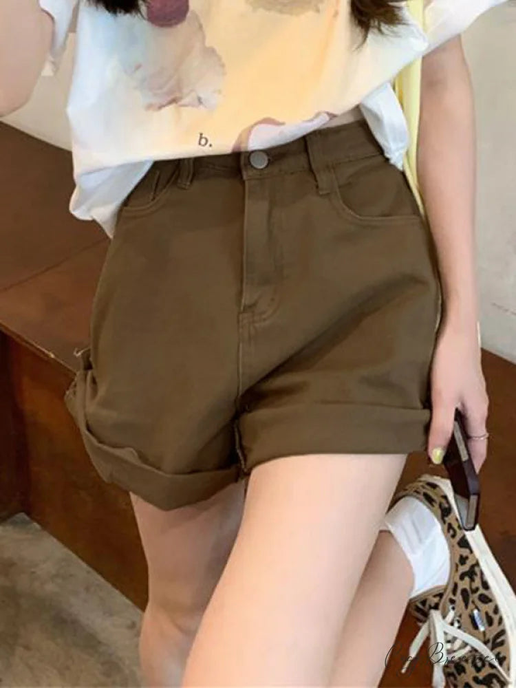 Brown Crop Graceful Tank Top