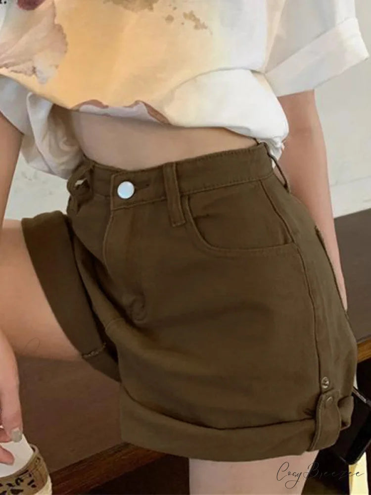 Brown Crop Graceful Tank Top