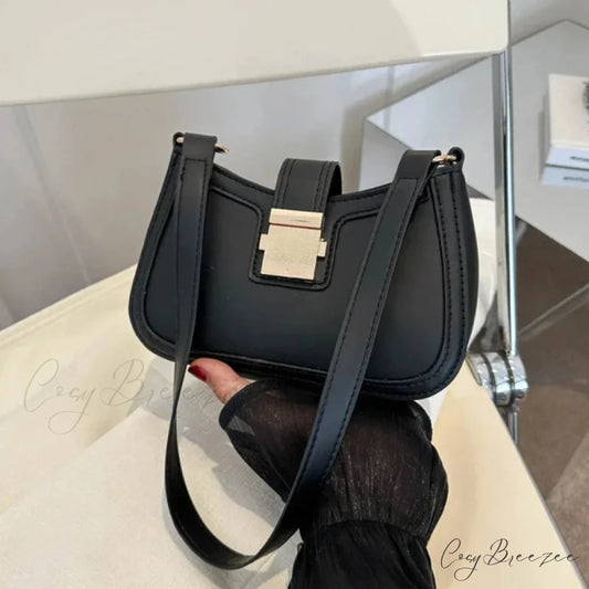 Brown Gold Buckle Vintage Bag shoulder-250126