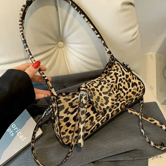Brown Leopard PU Leather Crossbody Khaki shoulder-250126