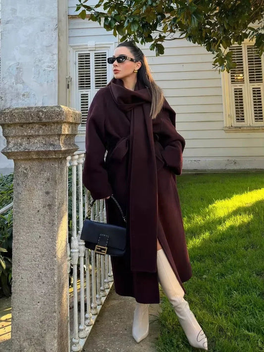 Brown Soft Fluffy Faux Fur Lapel Coat brown / S overcoats-241228