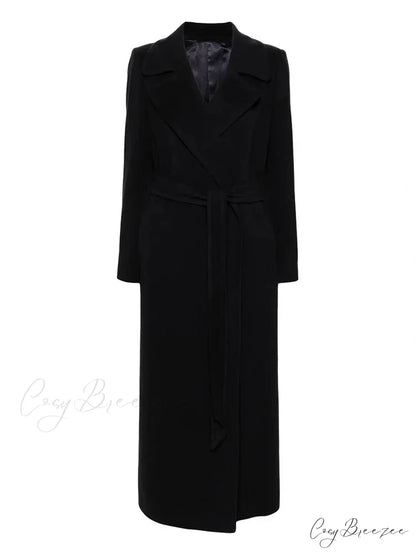 Brown Woolen Lapel Slim Coat overcoats-241228