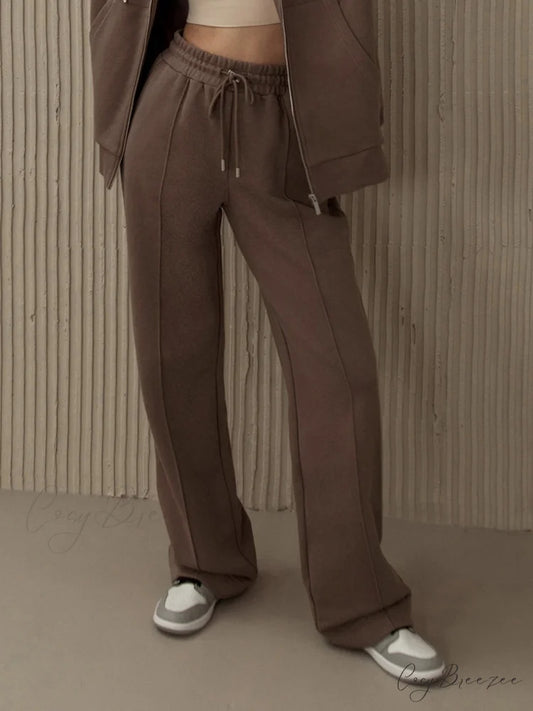 Brownie Charming Drawstring Sweatpants Brown / XS