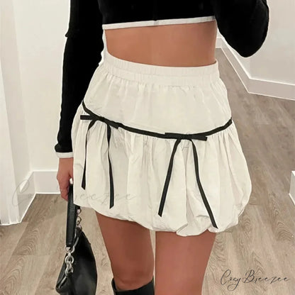 Bubble High Waist Balloon Skirt WHITE / S skirts-250223