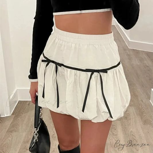 Bubble High Waist Balloon Skirt WHITE / S skirts-250223