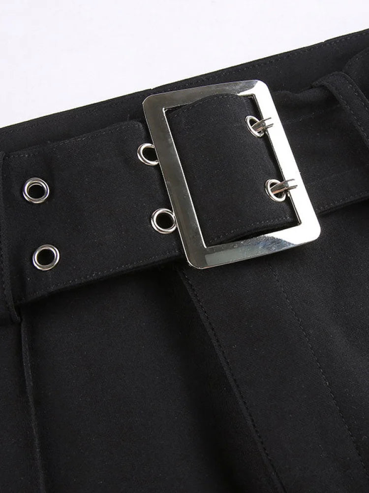 Buckle Belted Graceful Denim Bandeau Top