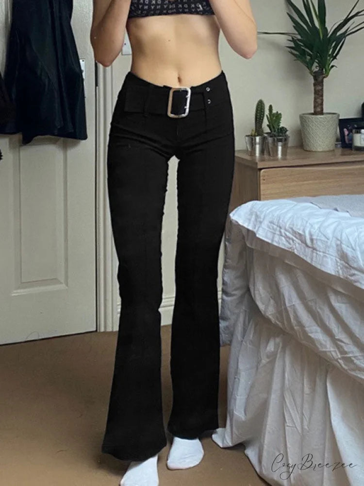 Buckle Belted Graceful Denim Bandeau Top