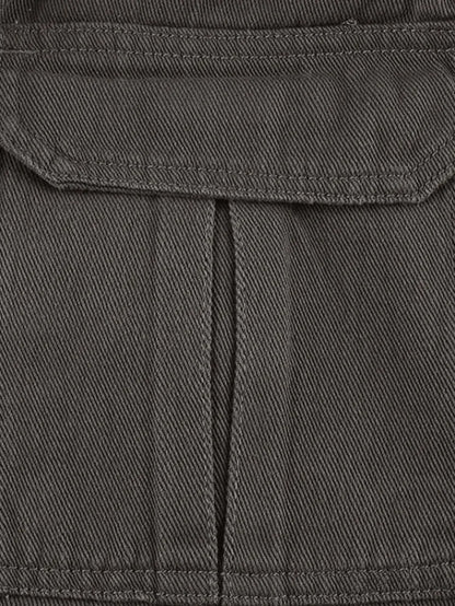 Buckle Strap Graceful Printed Cargo Jeans