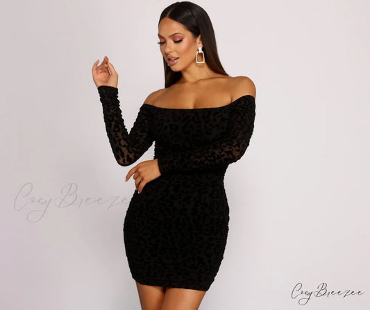 Burnout Mesh Leopard Charming Print Mini Dress LEOPARD / XS