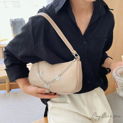 Butterfly Chain PU Leather Travel Shoulder Bag shoulder-250126