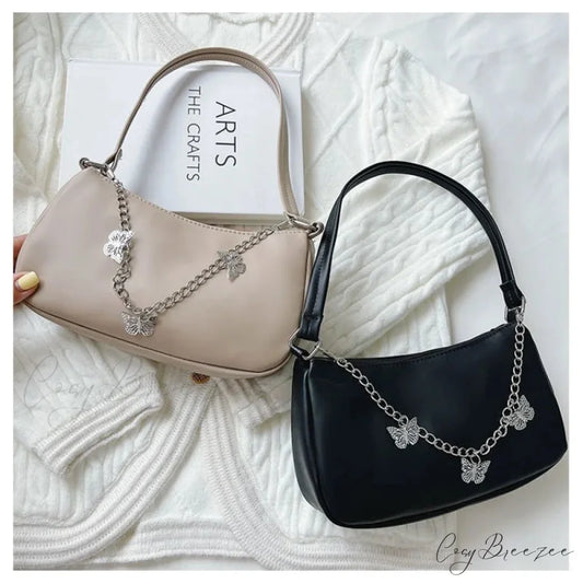 Butterfly Chain PU Leather Travel Shoulder Bag shoulder-250126