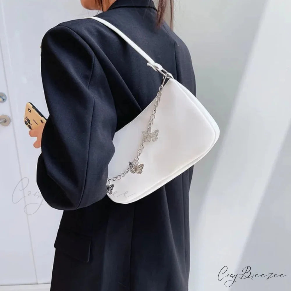 Butterfly Chain PU Leather Travel Shoulder Bag shoulder-250126