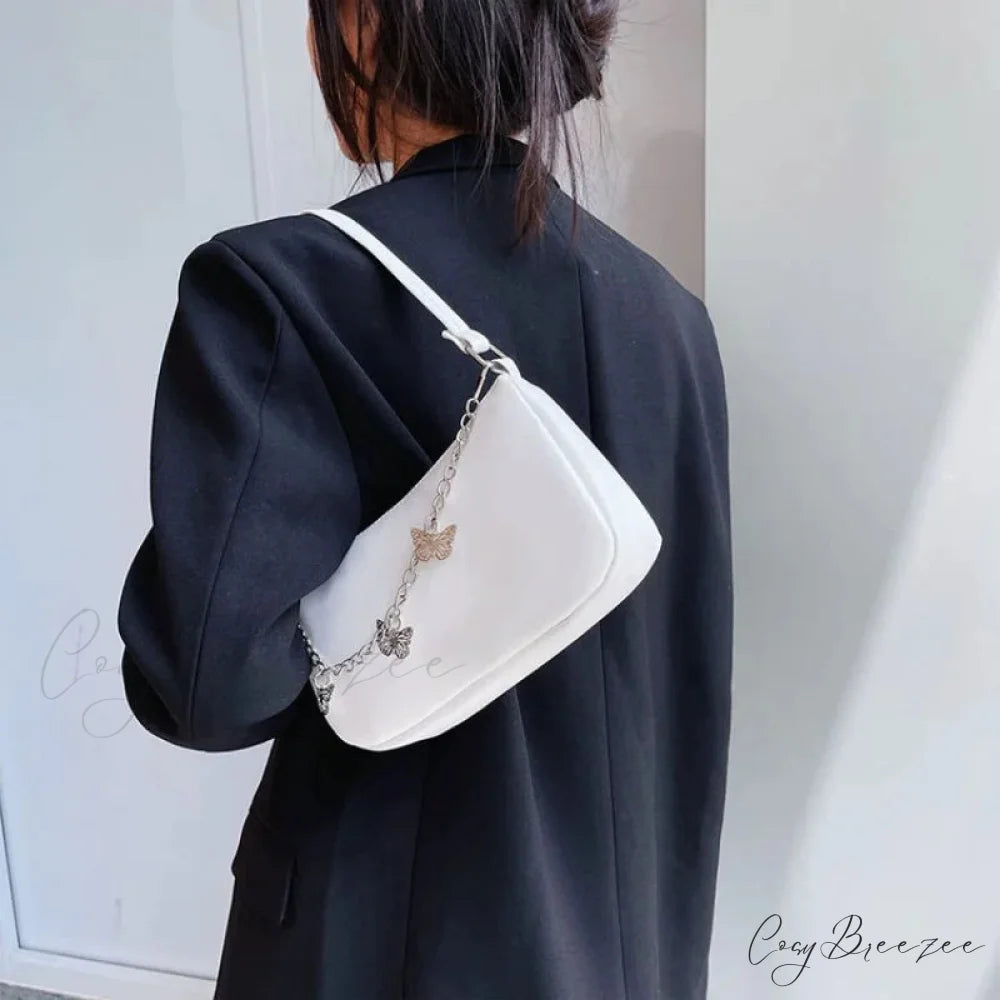 Butterfly Chain PU Leather Travel Shoulder Bag shoulder-250126