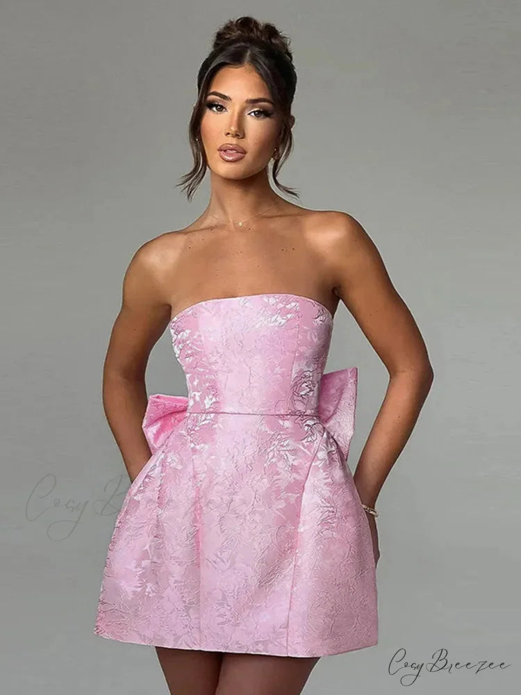 Butterfly Knot Backless Mini Dress minidress-250223