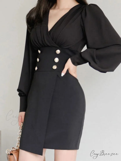 Button Down Graceful Nylon Varsity Jacket Black / S
