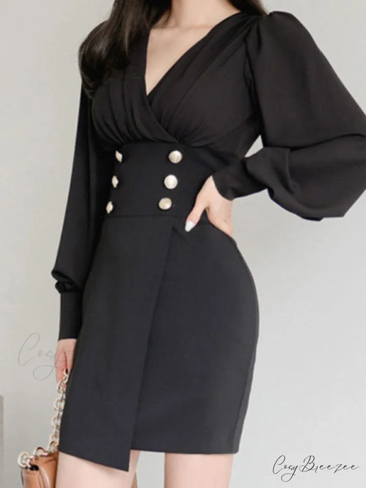 Button Down Graceful Nylon Varsity Jacket Black / S