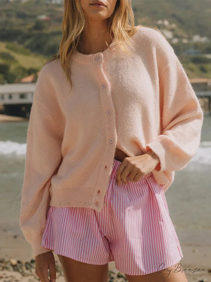 Button Down Lightweight Knit Cardigan cardigans-241228