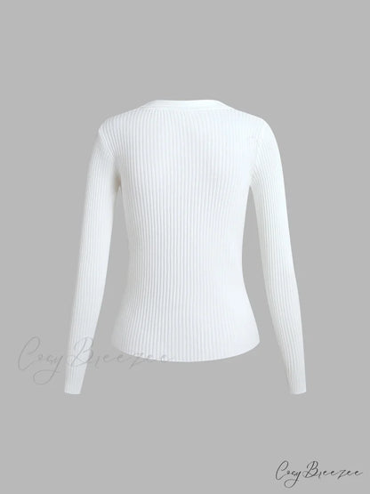 Button Up Graceful Collared Cardigan