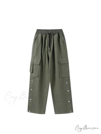 Buttoned Pocket Graceful Patch Cargo Pants