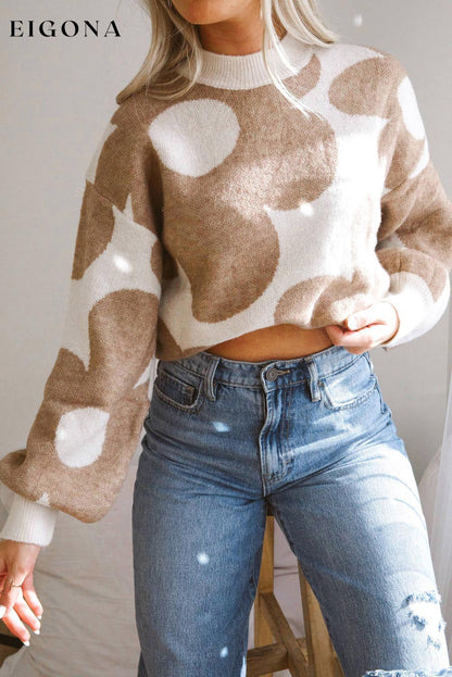 Cosybreezee - Big Flower Pattern Drop Shoulder Sweater