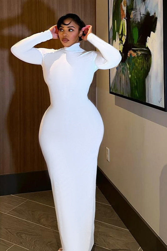 Backless Tie Bodycon Long Sleeve Party Dress