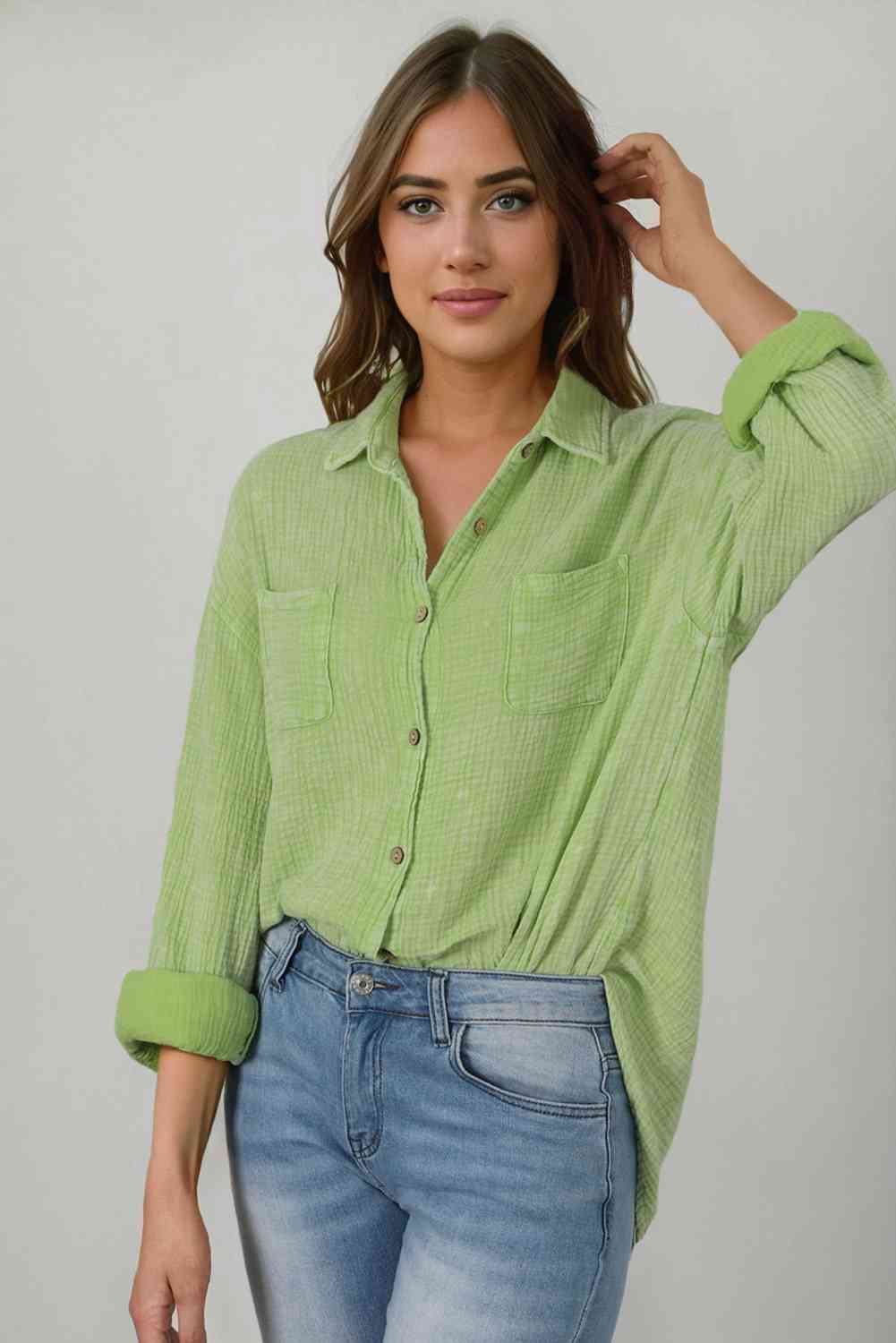 Blouse Textured with Buttons