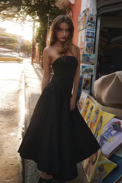 Autumn New Chic Bowknot Strapless Slim Fit Party Dress