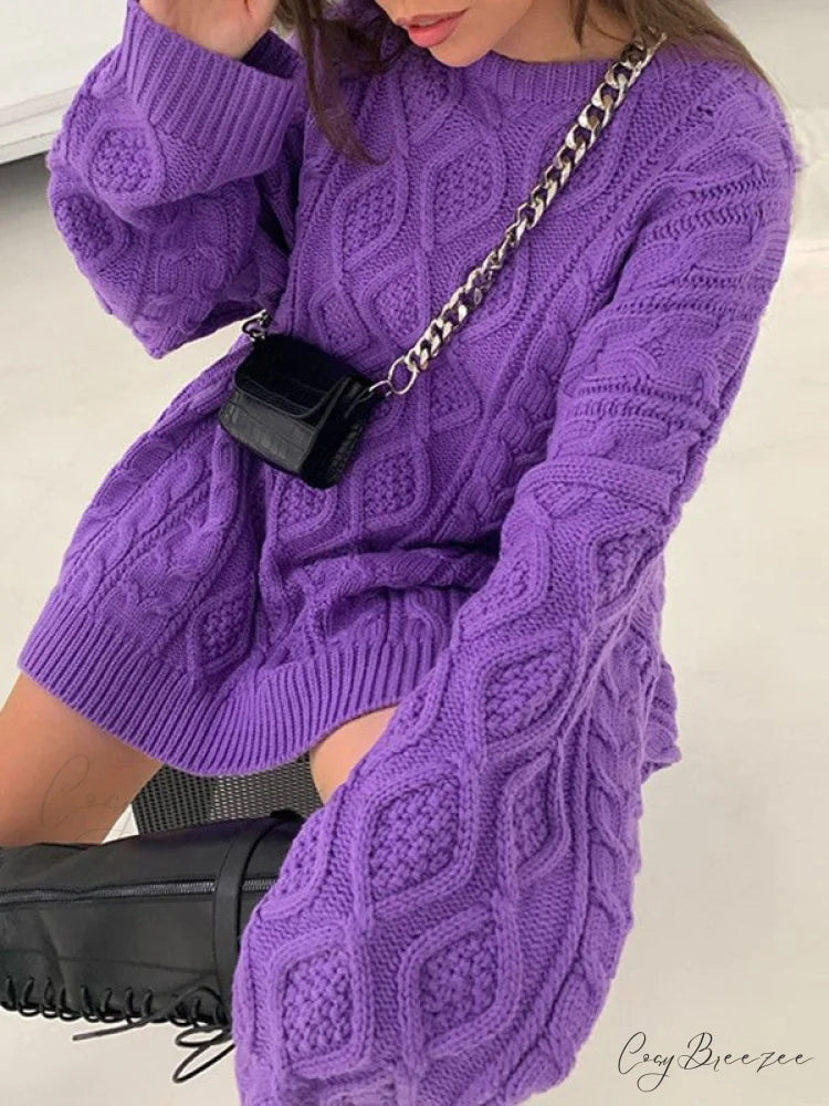 Cable Knit Leg Trendy Warmers With Flare