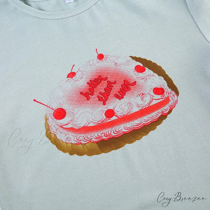 Cake Graphic Stylish Print Tee