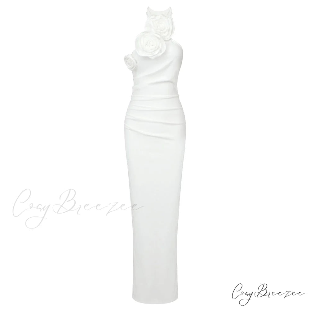 CALESTINA Elegant MAXI DRESS White / XS