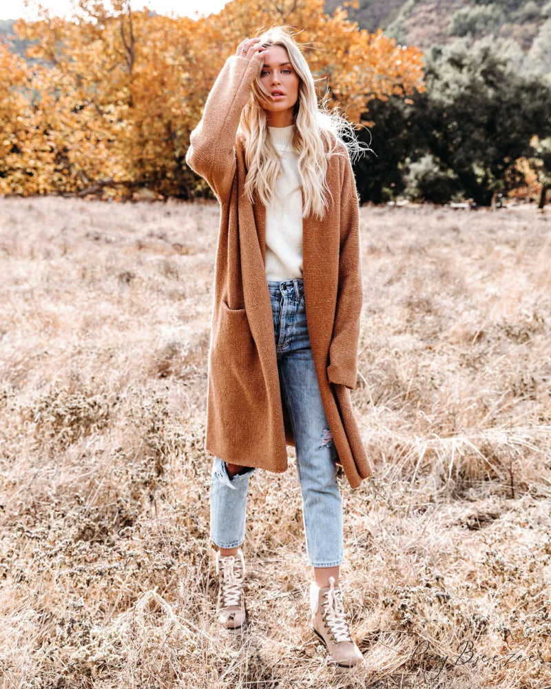 Camel Park City Hooded Coatigan with Pockets