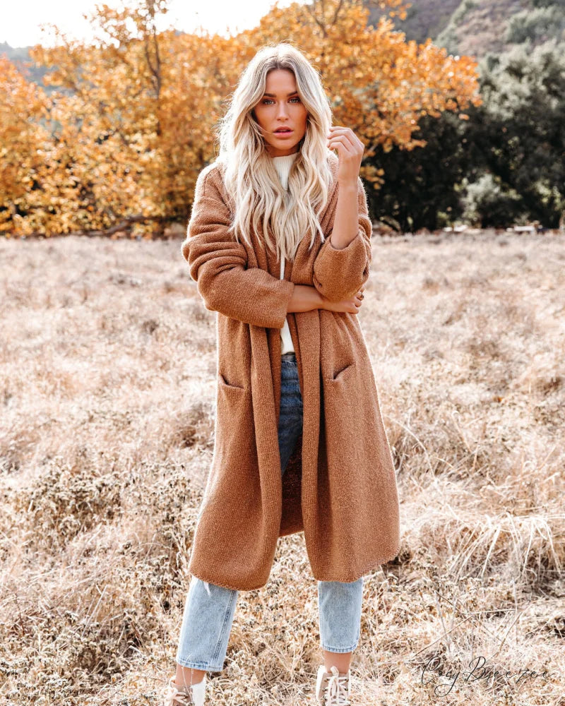 Camel Park City Hooded Coatigan with Pockets