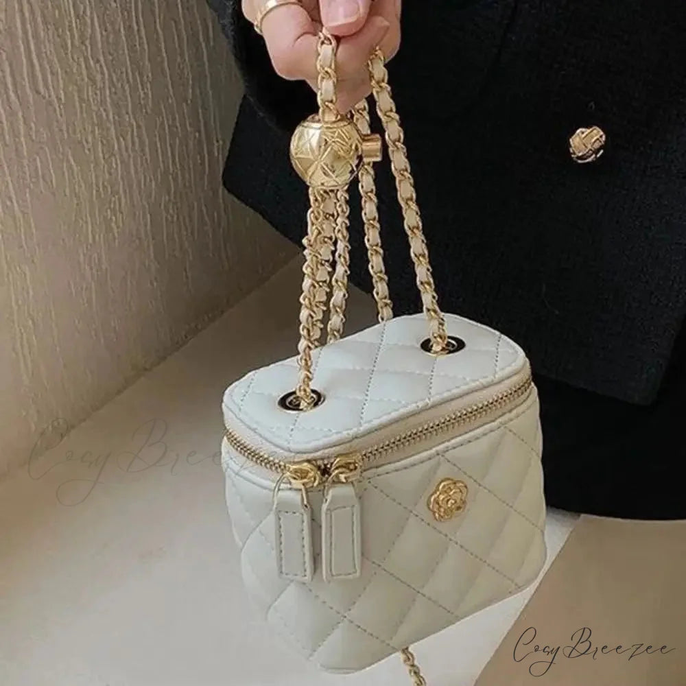 Camellia Rhombus Chain Bucket Crossbody crossbody-250126