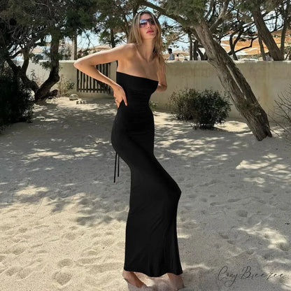 CAMILA Elegant MAXI DRESS Black / S
