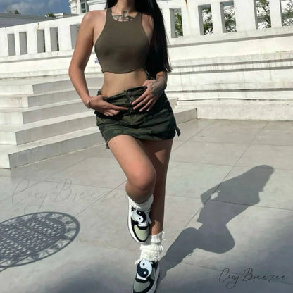 Camo Cargo Pocket Skirt camouflage / S skirts-250223